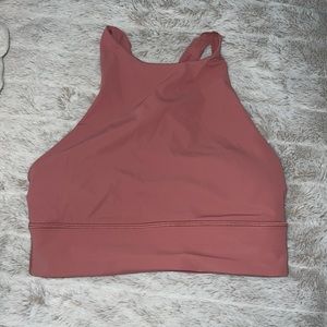 Pink lululemon crop top sports bra